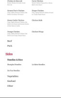 Manchu Wok menu