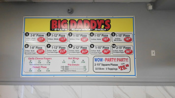 Big Daddy's Pizza Menu