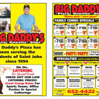 Big Daddy's Pizza Menu