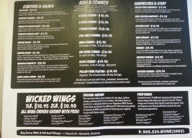 Big bone bbq menu