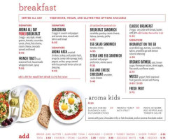 Aroma Espresso Bar menu