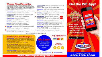 Western Pizza Express menu
