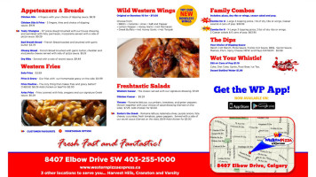 Western Pizza Express menu