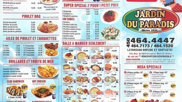 Restaurant Jardin du Paradis menu