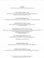 Piccadilly Bistro menu