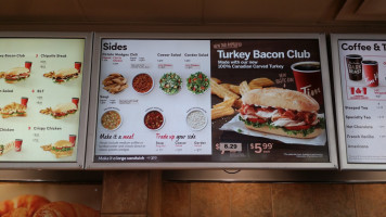 Tim Hortons menu