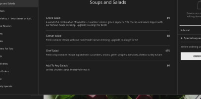 Rendezvous Restaurant menu