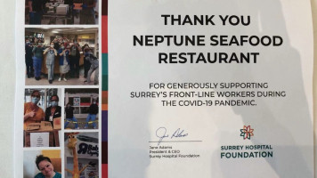 Neptune Seafood Surrey menu