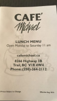 Cafe Michael menu