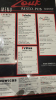 Le Zouk Resto Pub menu