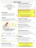 The Railside (chase Bc) menu