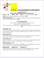 The Railside (chase Bc) menu