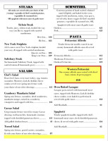 The Railside (chase Bc) menu