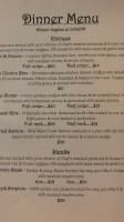 The Railside (chase Bc) menu