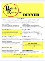 The Railside (chase Bc) menu
