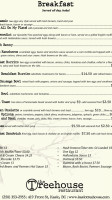 Treehouse menu