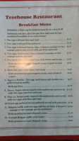 Treehouse menu