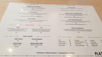 Platform Espresso Speisekarte