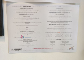 Platform Espresso Speisekarte