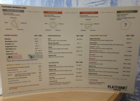 Platform Espresso Speisekarte